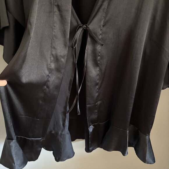 Black Satin Victoria's Secret Robe - Picture 5 of 8